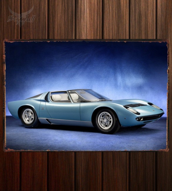 Металлическая табличка Lamborghini Miura Roadster Металлическая табличка Lamborghini Miura Roadster